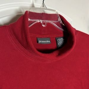St. John’s Bay Turtle Neck Long Sleeve 100% Cotton Burgundy Shirt • NWOT